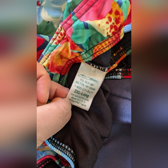 H2O Wear Blue Floral One Piece Swimsuit 2XL Long/Tall EUC - Picture 2 of 7